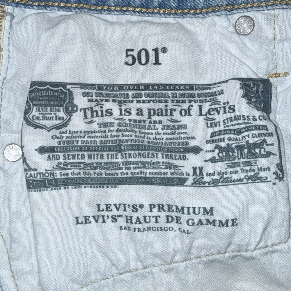 Levi's 501 Original High Rise Denim Shorts W29 Button Fly Distressed
